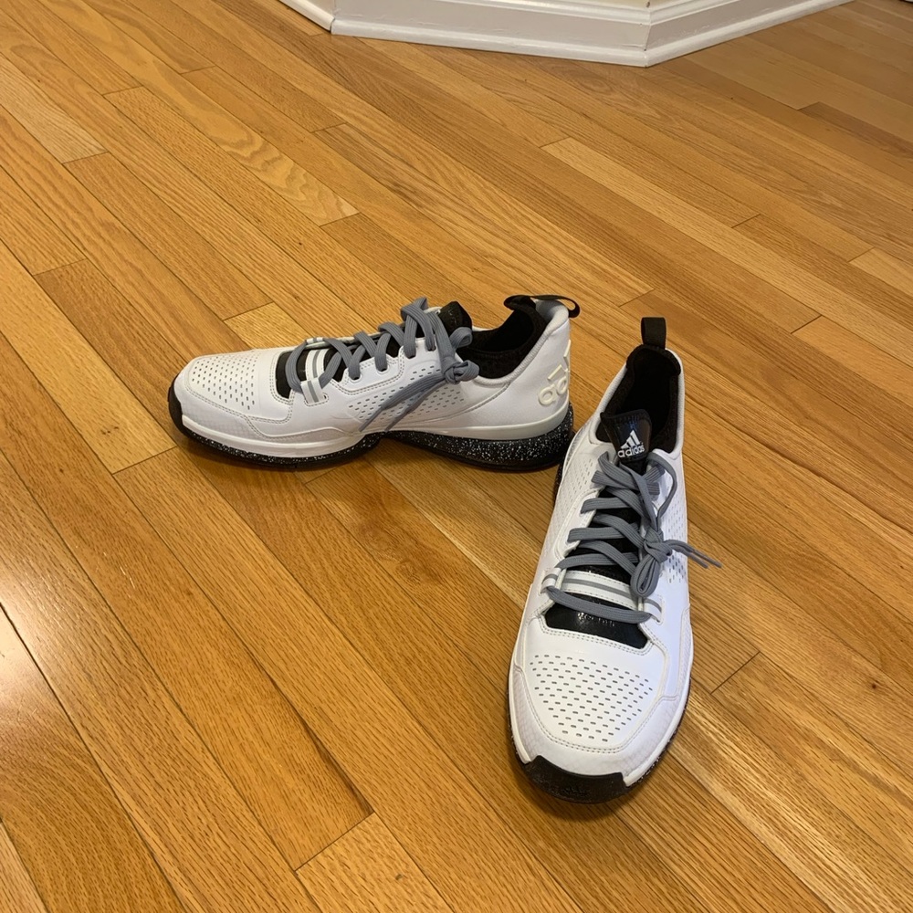 Adidas D Lillard 1 
Men's White and Black Athletic Shoes